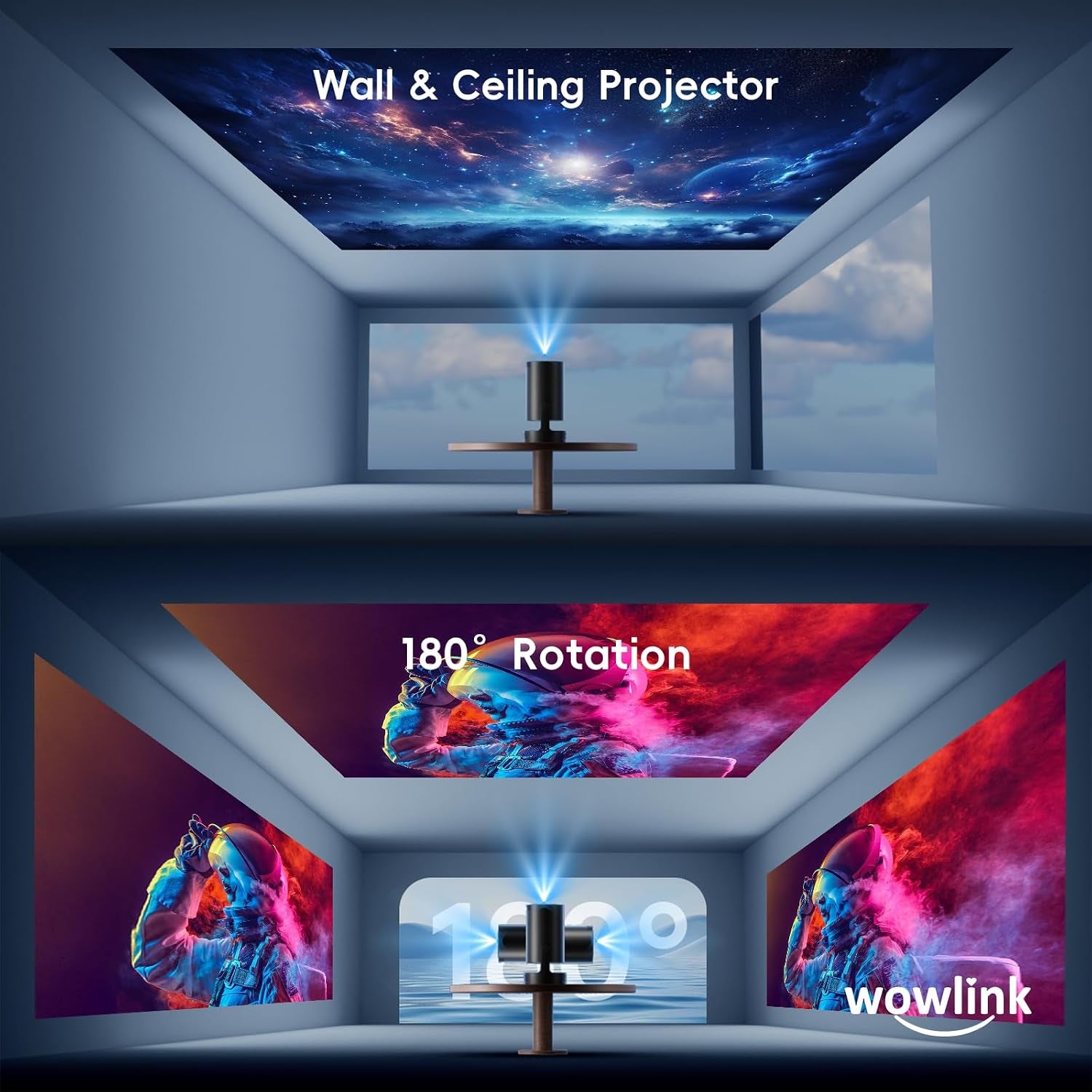 [Built-In App & 2026 Upgraded] Mini Projector with Wifi 6 and Bluetooth 5.4