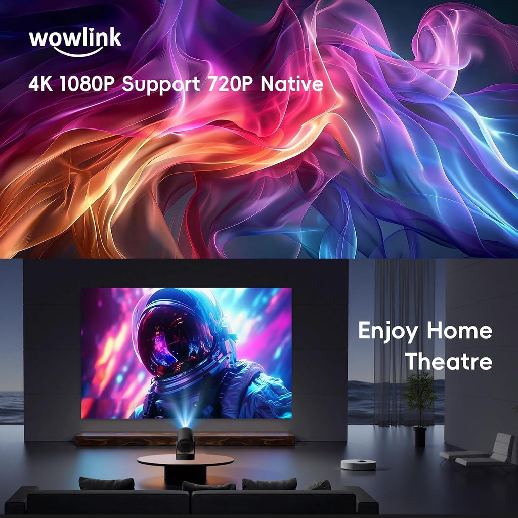 [Built-In App & 2026 Upgraded] Mini Projector with Wifi 6 and Bluetooth 5.4