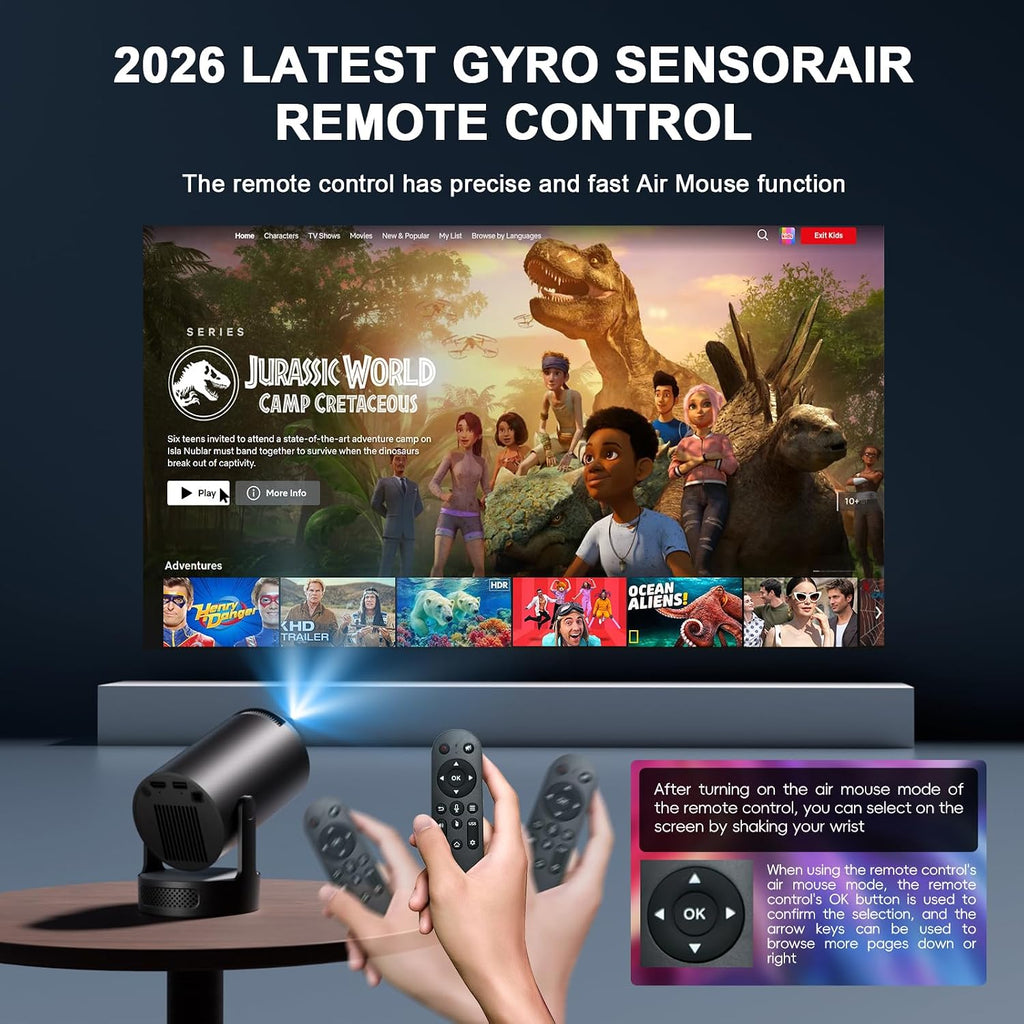 [Built-In App & 2026 Upgraded] Mini Projector with Wifi 6 and Bluetooth 5.4