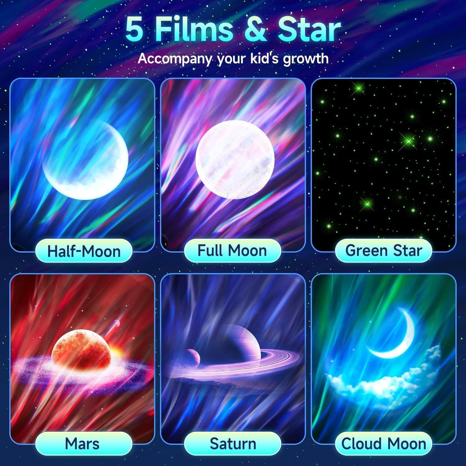 Northern Lights Projector Galaxy Projector with 300+ Light Effects Sound Machine, LED Star Projector Aurora Light, Remote Control, 15 White Noises Bluetooth Speaker Birthday Gifts for Kids Room Decor