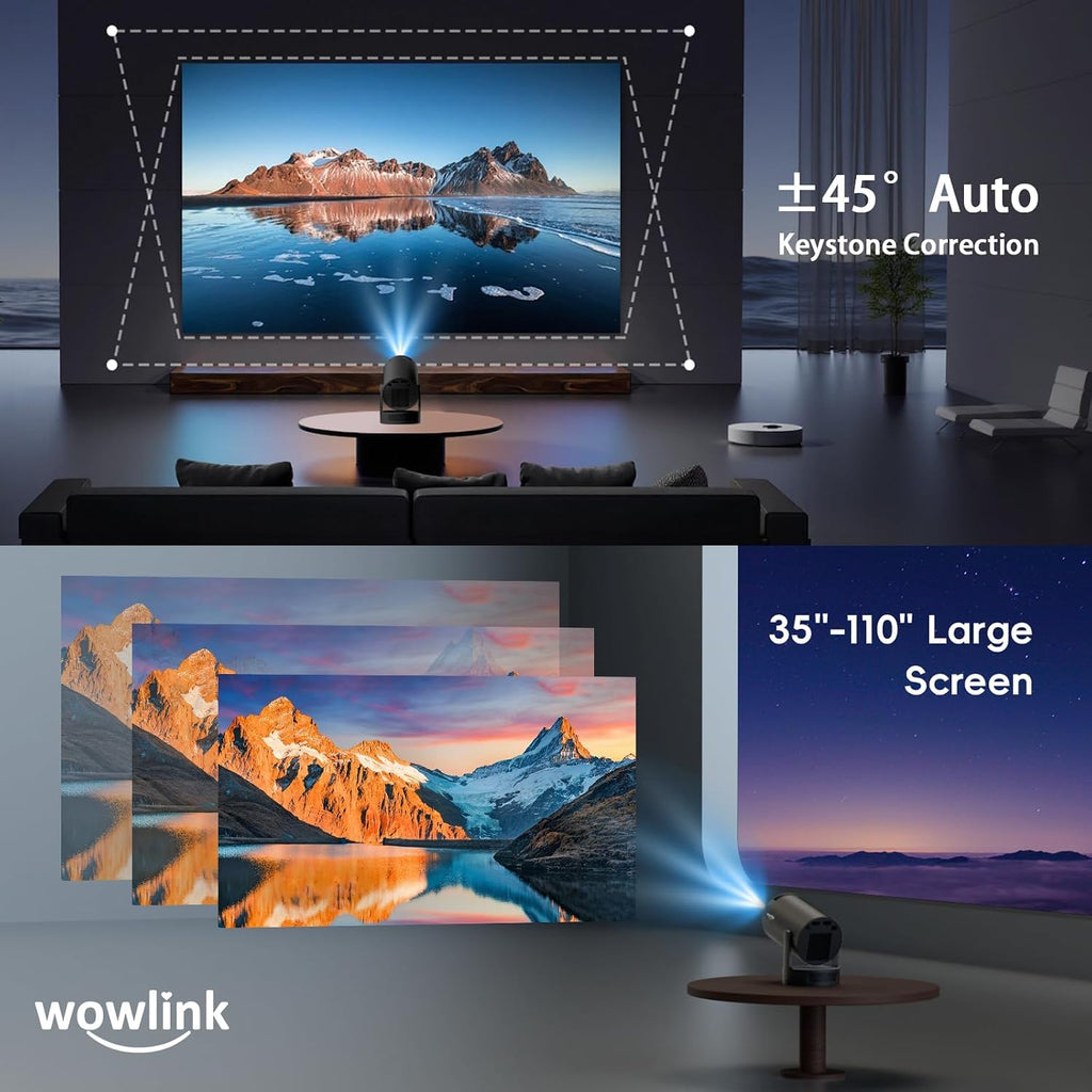 [Built-In App & 2026 Upgraded] Mini Projector with Wifi 6 and Bluetooth 5.4