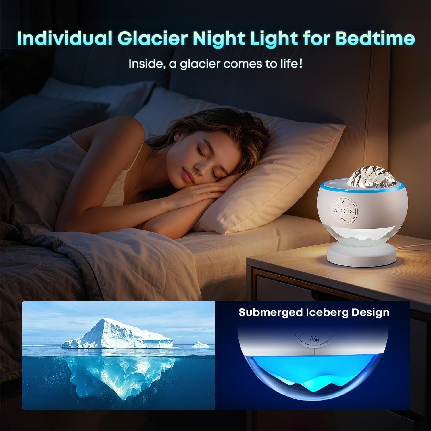 Northern Lights Projector Galaxy Projector with 300+ Light Effects Sound Machine, LED Star Projector Aurora Light, Remote Control, 15 White Noises Bluetooth Speaker Birthday Gifts for Kids Room Decor